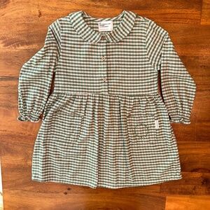 Piupiuchick Green Checkered Peter Pan Dress